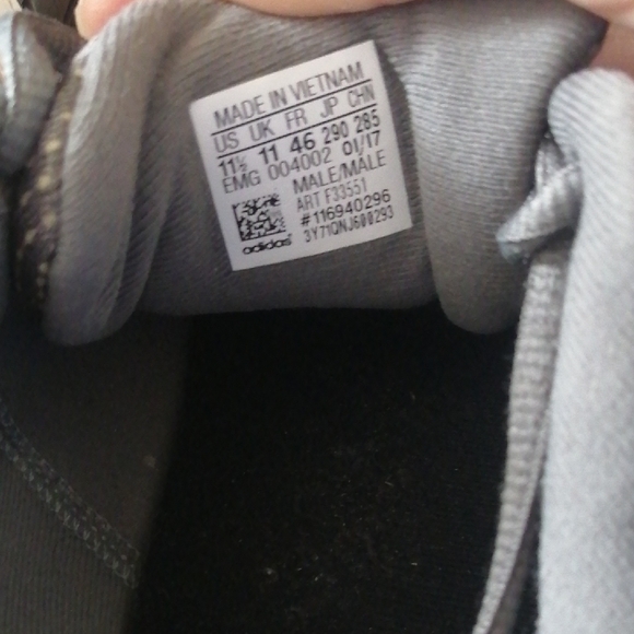 Adidas Men's Charcoal and White Sneakers - Picture 3 of 7